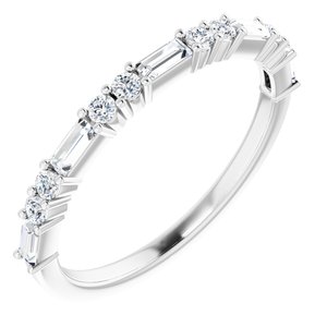 14K White 3/8 CTW Natural Diamond Anniversary Band