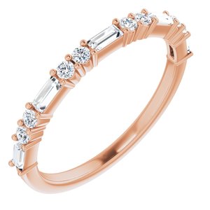 14K Rose 3/8 CTW Natural Diamond Anniversary Band
