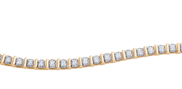 Set Bar 10K Gold Diamond Bracelet