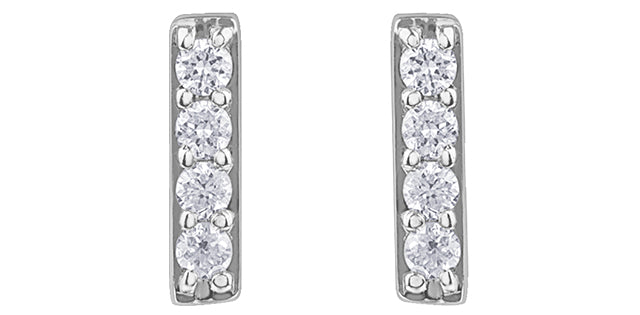 Bar Stud Diamond 10K Earrings