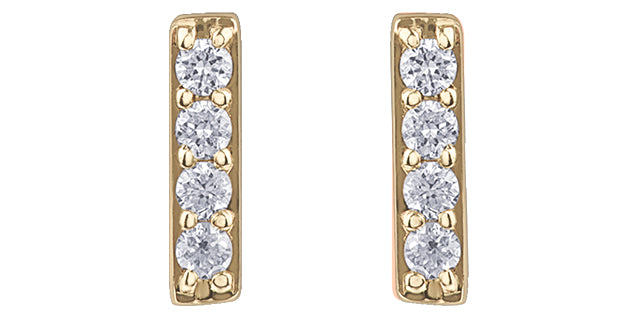 Bar Stud Diamond 10K Earrings
