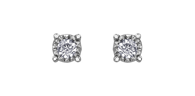 Illuminaire Diamond Gold Stud Earrings - Bijouterie Classique