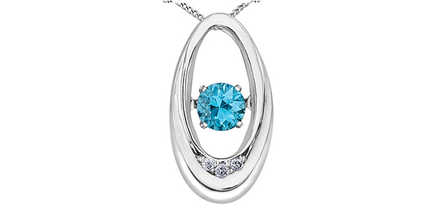 Dancing Diamond Oval 0K Gold Necklace