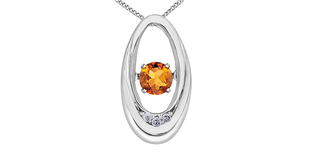 Dancing Diamond Oval 0K Gold Necklace