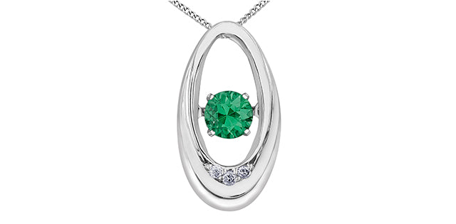 Dancing Diamond Oval 0K Gold Necklace