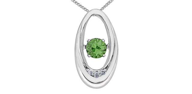 Dancing Diamond Oval 0K Gold Necklace