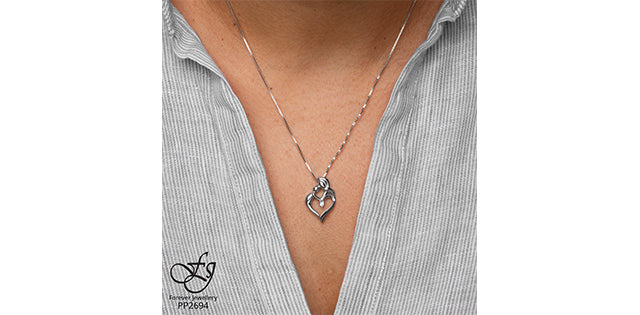 Mother's Embrace Sterling Silver 0.02ct Diamond Necklace