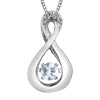 10K White Infinity with Dancing Gemstone on 18" small curb Chain - Bijouterie Classique