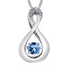 10K White Infinity with Dancing Gemstone on 18" small curb Chain - Bijouterie Classique