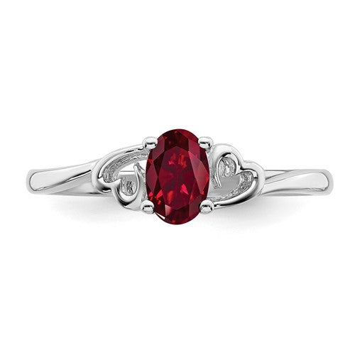 Sterling Silver Rhodium-plated Gemstone Ring - Bijouterie Classique