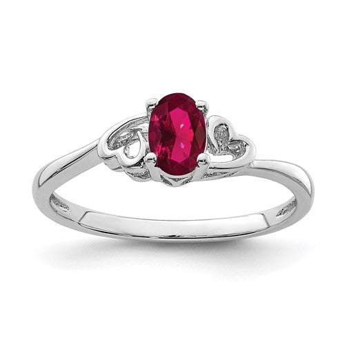 Sterling Silver Rhodium-plated Gemstone Ring - Bijouterie Classique