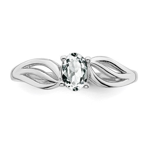 Sterling Silver Rhodium-plated Gemstone Ring - Bijouterie Classique