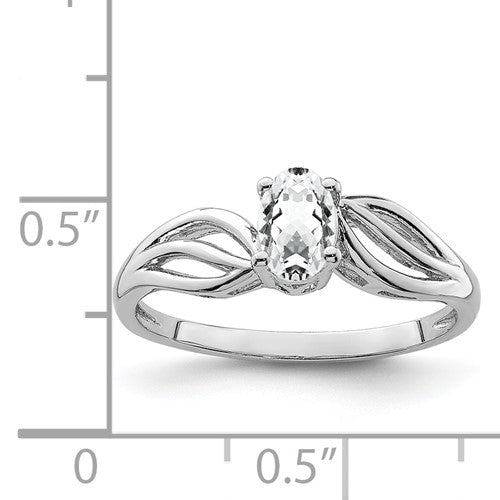Sterling Silver Rhodium-plated Gemstone Ring - Bijouterie Classique