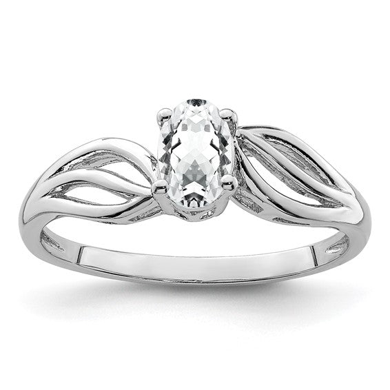 Sterling Silver Rhodium-plated Gemstone Ring - Bijouterie Classique