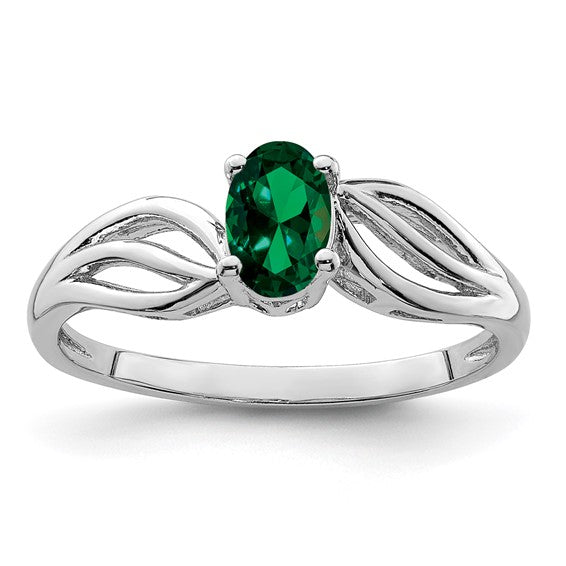 Sterling Silver Rhodium-plated Gemstone Ring - Bijouterie Classique