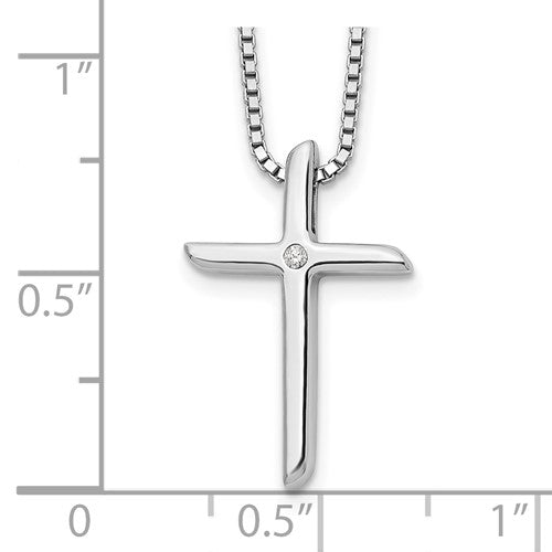 Silver Cross with Diamond