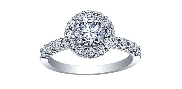 Maple leaf two tone 0.75ct engagment Ring 18K Gold