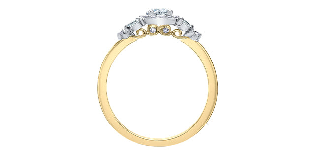 Element of Love- Engagement Ring 18k Yellow & White Gold 0.52 T.W. Certified Canadian Diamond
