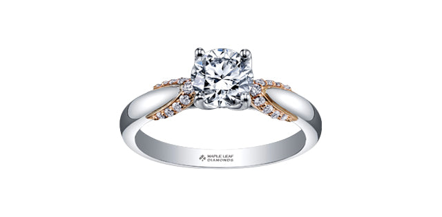 Eternal Flames 18KPD White & Rosae Gold Engagement Ring