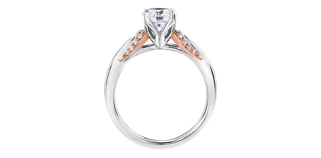 Eternal Flames 18KPD White & Rosae Gold Engagement Ring