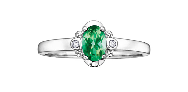 Gemstone & Diamond on antique setting