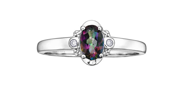 Gemstone & Diamond on antique setting
