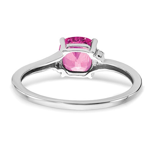 Sterling Silver Gemstone and Diamond Ring - Bijouterie Classique