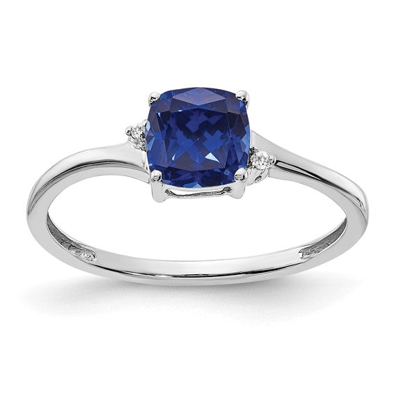 Sterling Silver Gemstone and Diamond Ring - Bijouterie Classique