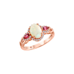 Royalty Oval Opal Diamond Ring