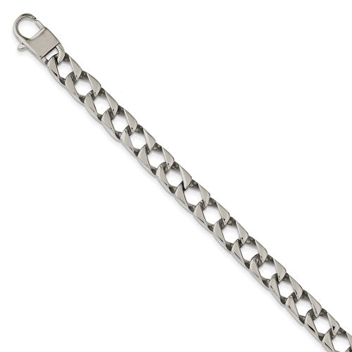 Stainless Steel Polished 24 inch Square Link Necklace
