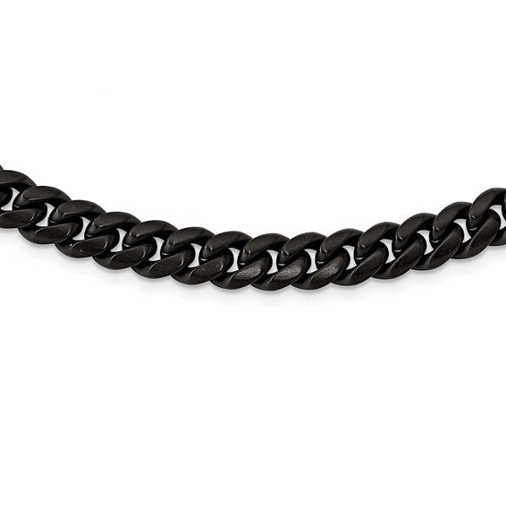 Stainless Steel Brushed Black IP-plated 10mm Curb