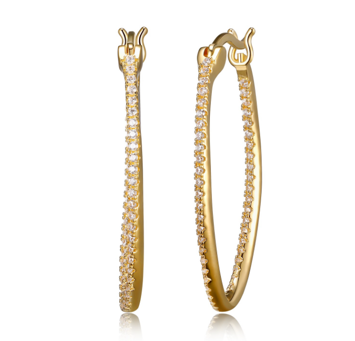Oval twist hoop earrings
