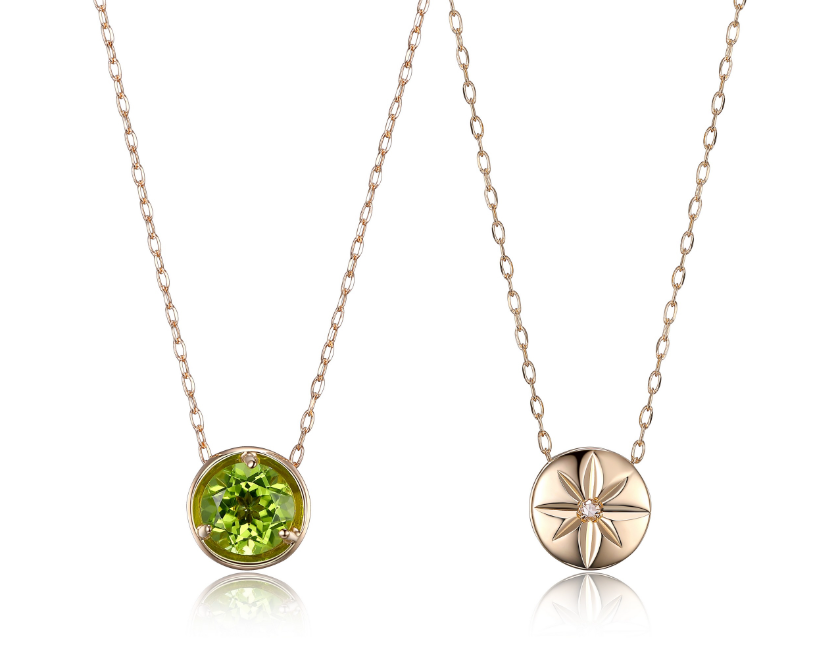 Celebration Gems 10K gold genuine reversible birthstone necklace with genuine diamond. 18"