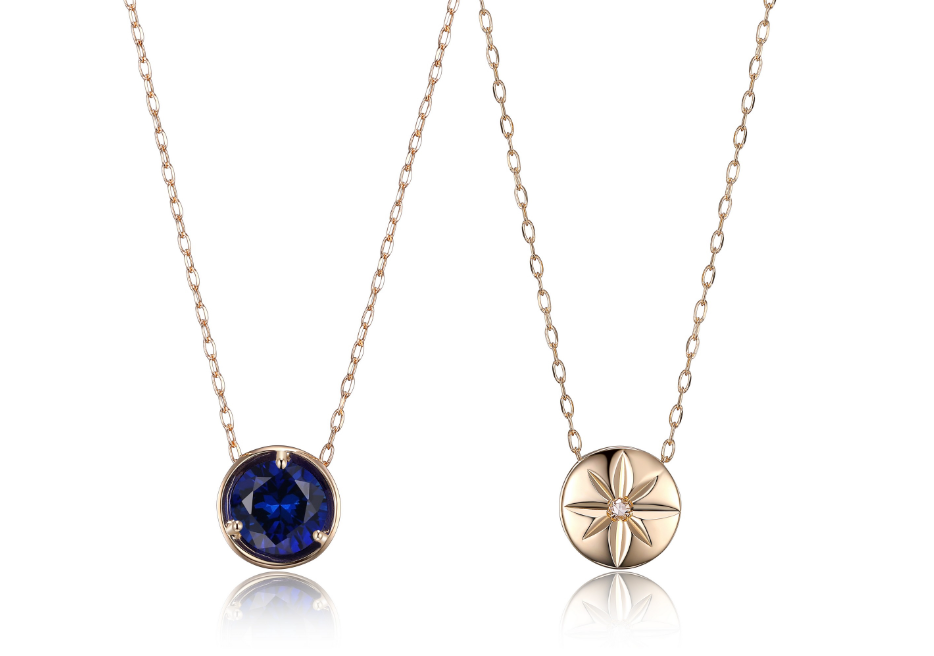 Celebration Gems 10K gold genuine reversible birthstone necklace with genuine diamond. 18"