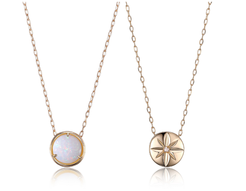 Celebration Gems 10K gold genuine reversible birthstone necklace with genuine diamond. 18"