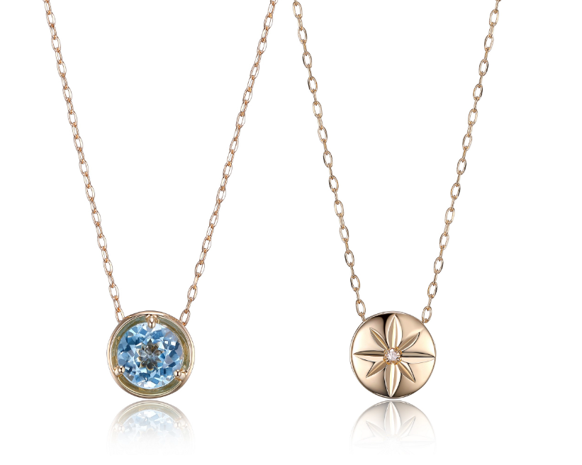 Celebration Gems 10K gold genuine reversible birthstone necklace with genuine diamond. 18"