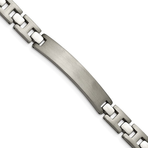 Titanium Brushed and Polished 8.5 inch ID Bracelet