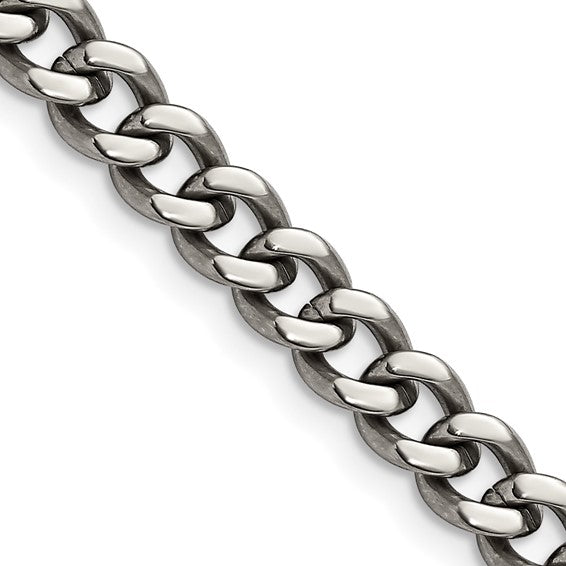 Titanium Polished 7.5mm Curb Chain