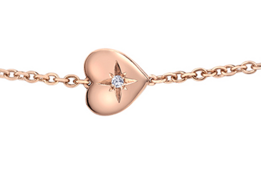 Eternal Spark Rose Gold Heart Bracelet