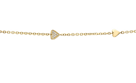 Radiant Rose Diamond Heart Bracelet