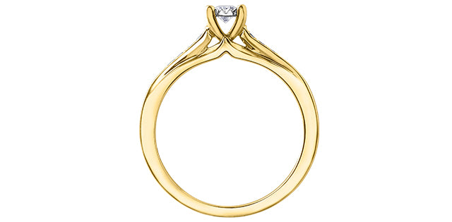 0.20ct T.W. 10KT Yellow & White Gold Engagement Ring - Bijouterie Classique