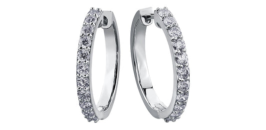 1.00ct Diamond 10kt Huggies Earrings - Bijouterie Classique