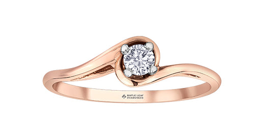 10K Rose Gold .16ct Diamond Ring - Bijouterie Classique