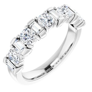 14K White 1 1/8 CTW Natural Diamond Anniversary Band
