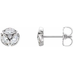 Sterling Silver 1/2 CTW Natural Diamond Earrings