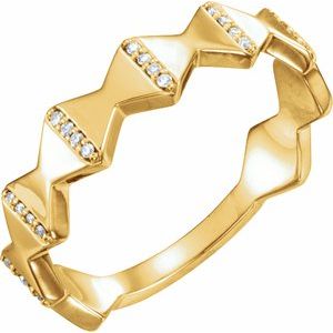 14K Yellow 1/10 CTW Natural Diamond Geometric Ring