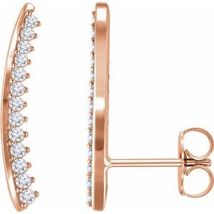 14K Rose 1/3 CTW Natural Diamond Ear Climbers