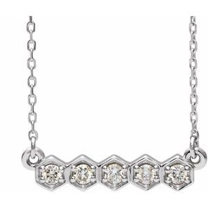 Platinum 1/5 CTW Natural Diamond Bar 16-18" Necklace