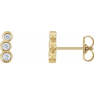 14K Yellow 1/8 CTW Natural Diamond Petite Ear Climbers