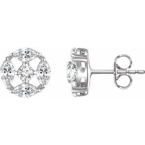 Sterling Silver Imitation White Cubic Zirconia Earrings 